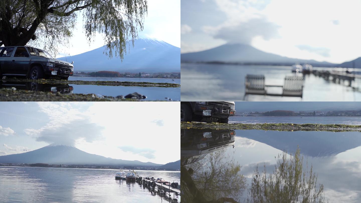 日本富士山下河口湖旁废弃的AE86