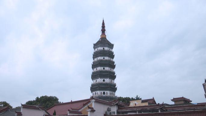 安徽安庆迎江寺振风塔全景延时