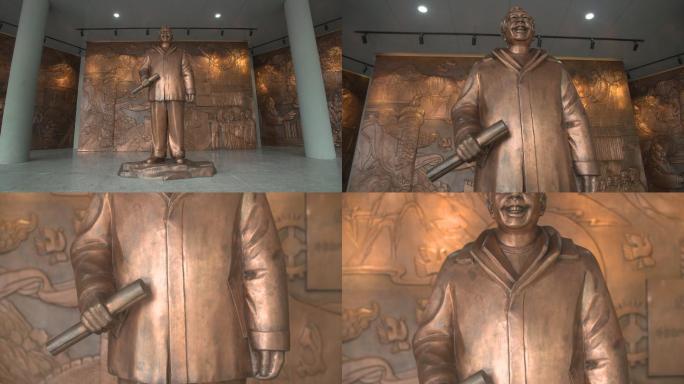 李保国先进事迹展览馆雕像全景