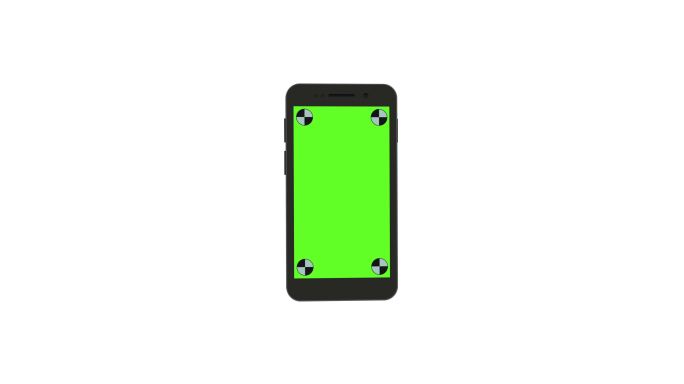 绿色屏幕背景的智能手机