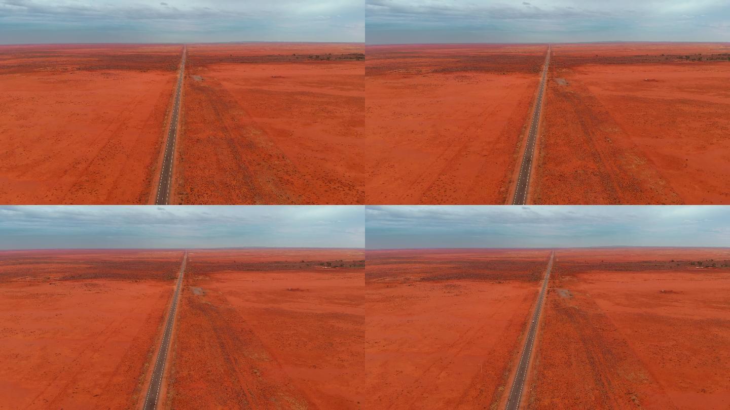 一条孤独的红色沙漠公路