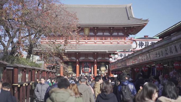日本东京浅草寺寺庙人群旅拍