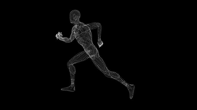 3D渲染的跑步男性角色