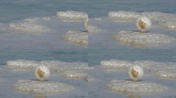 死海清水中的盐层三亚厦门青岛风景海南海岛