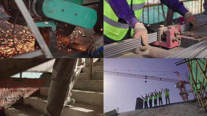 工地辛苦建设建设工人农民工积极状态