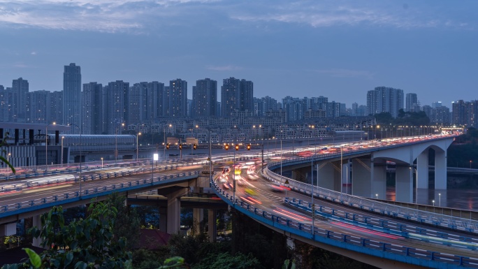 重庆嘉华大桥白转黑夜景延时