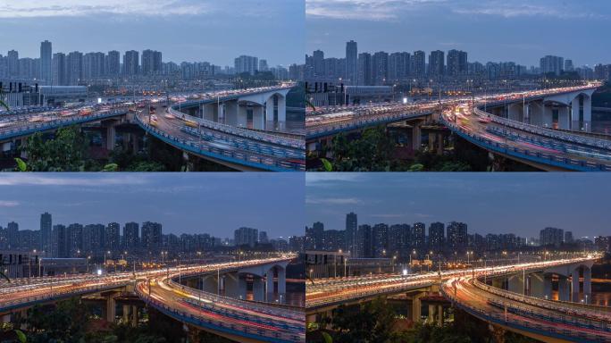 重庆嘉华大桥白转黑夜景延时