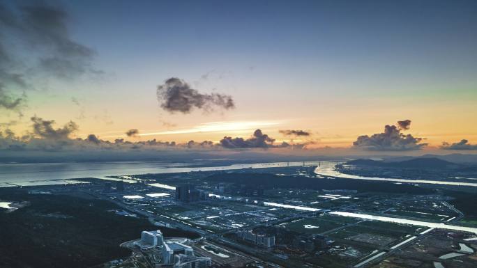 4k城市珠海横琴延时地产片头空镜