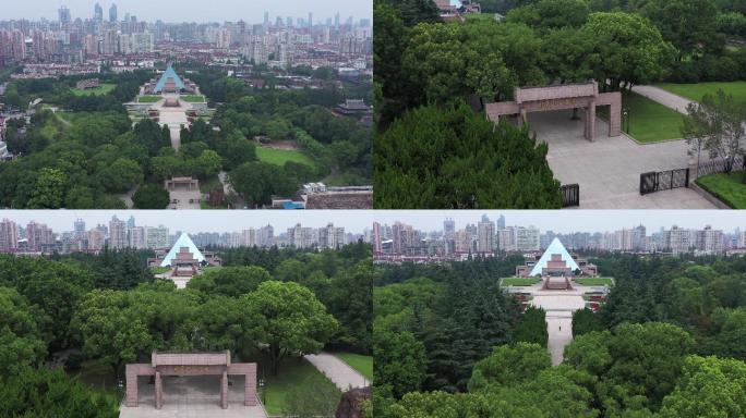 上海龙华烈士陵园纪念馆航拍全景