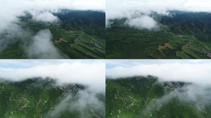 山川云层翻涌空镜素材航拍