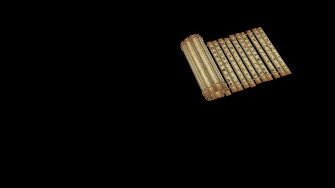 古代竹简 卷轴动画  视频和c4d文件