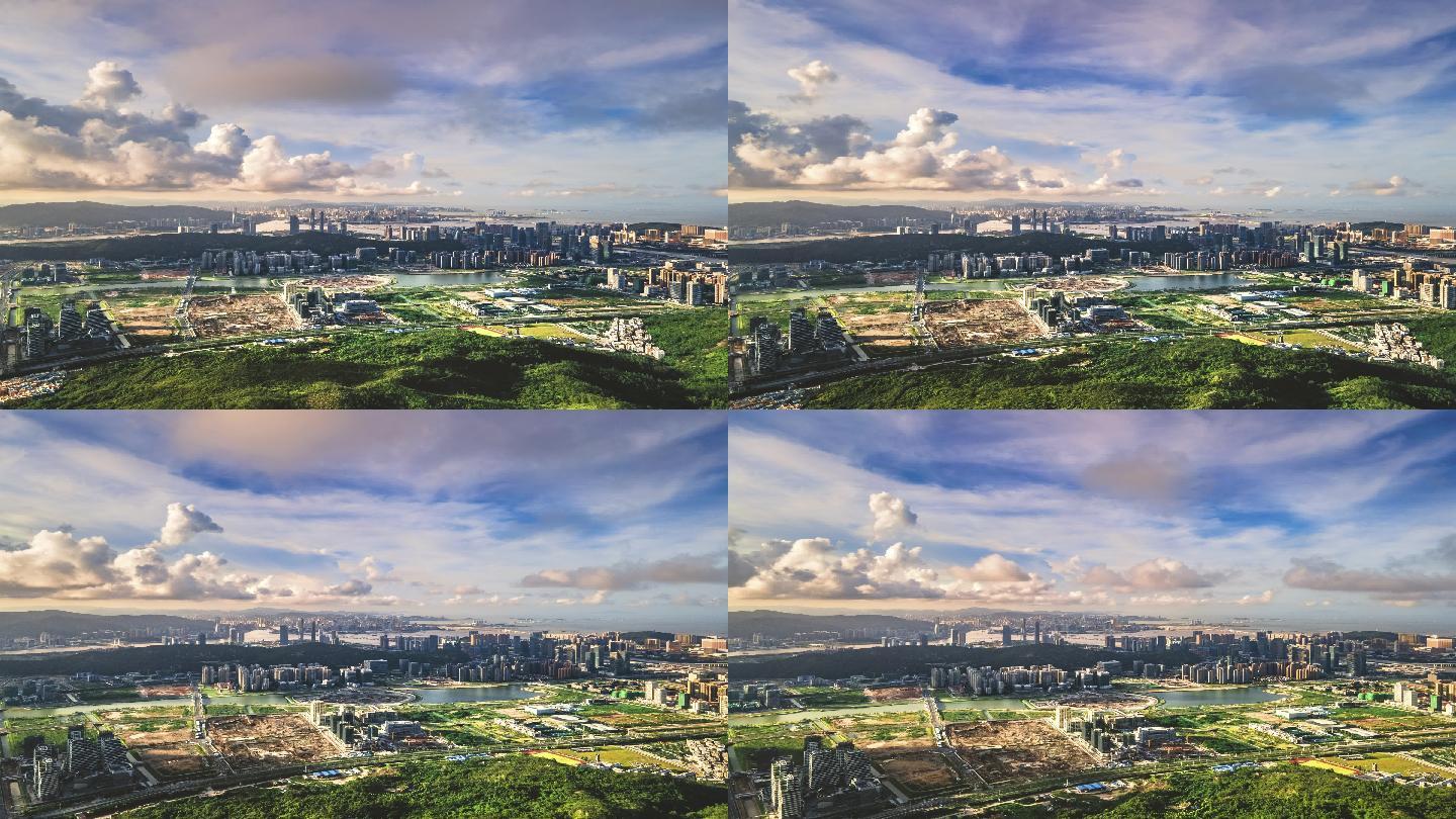 珠海横琴新区延时地产片头空镜4k城市