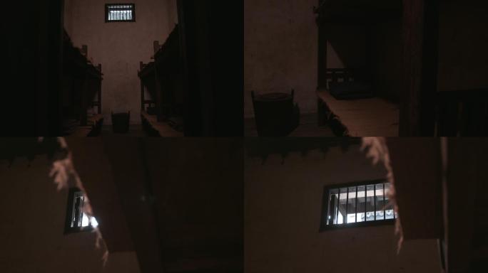 上海龙华烈士陵园监狱牢房内部床枕头窗户