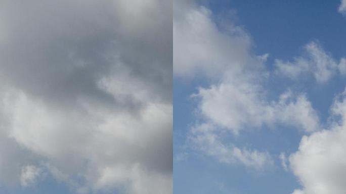 蓝天白云浮动背景延时摄影 手机竖屏