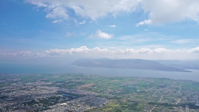 云南大理洱海苍山航拍