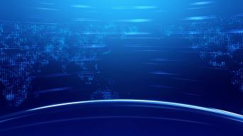 蓝色科技空间国际峰会会议主题背景视频素材