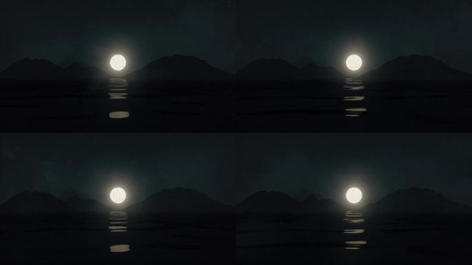 【4K循环】海面上的一轮明月
