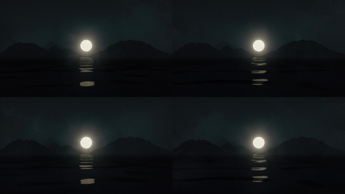 【4K循环】海面上的一轮明月