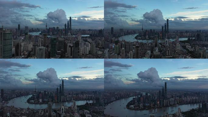 上海台风季节城市4K航拍