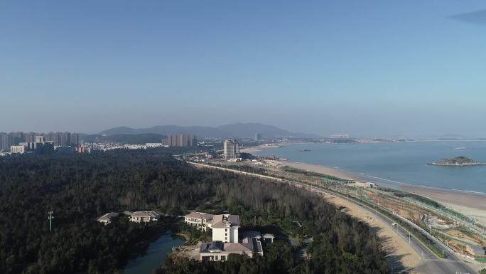 平潭海边大桥风景自然风光航拍空镜头