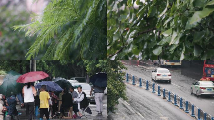 【4K慢镜头】慢镜头四川小城市雨中街景