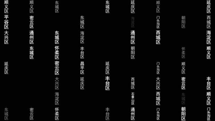 北京各区文字粒子动画墙背景