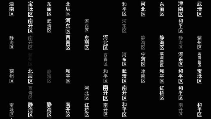 天津各区文字特效视频背景