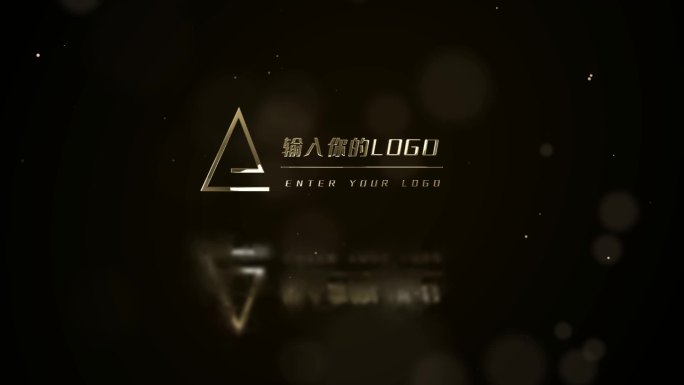 大气黑金粒子金属失真故障风格片头logo