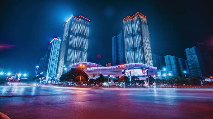 咸宁城市一步一景之同惠国际广场夜景