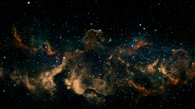 【4K宇宙】穿梭梦幻金色璀璨星云银河星系
