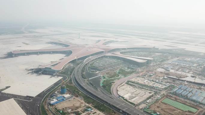建设北京大兴机场4k航拍素材