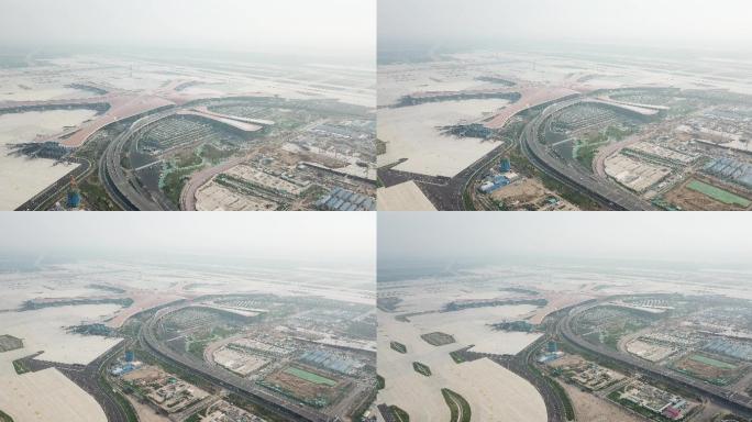 建设北京大兴机场4k航拍素材