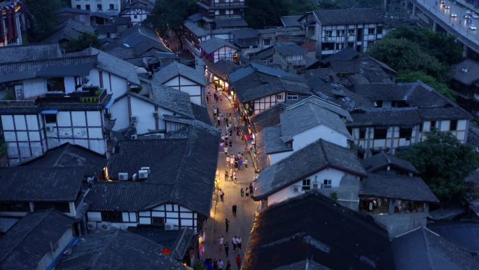 重庆古镇磁器口夜景重庆知名景点