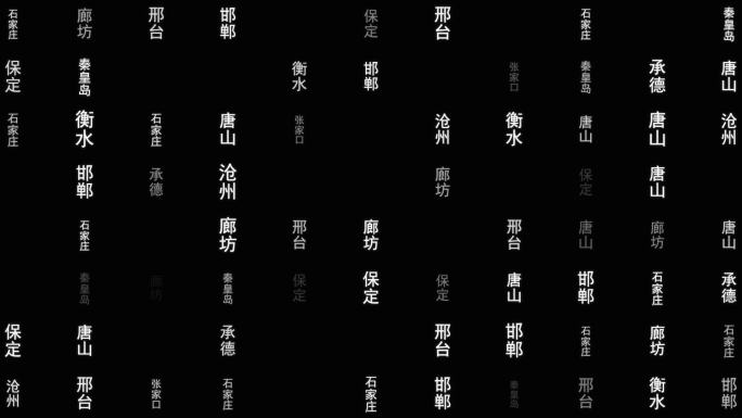 河北省各城市文字动画背景