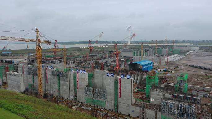 湖北最大的在建水利水电汉江碾盘山枢纽工程
