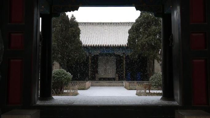 庭院院子雪景