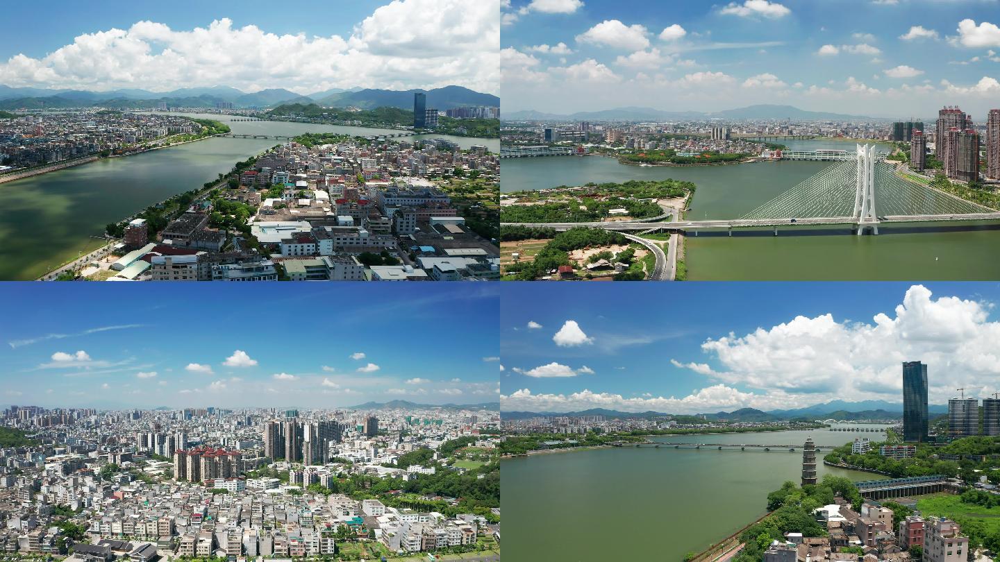 航拍广东潮州城市建设