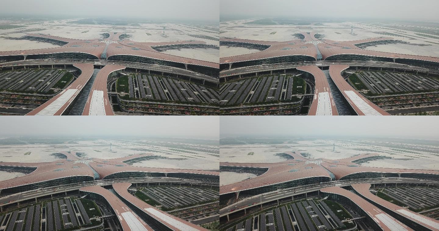 建设超级工程北京大兴机场航站楼4k航拍