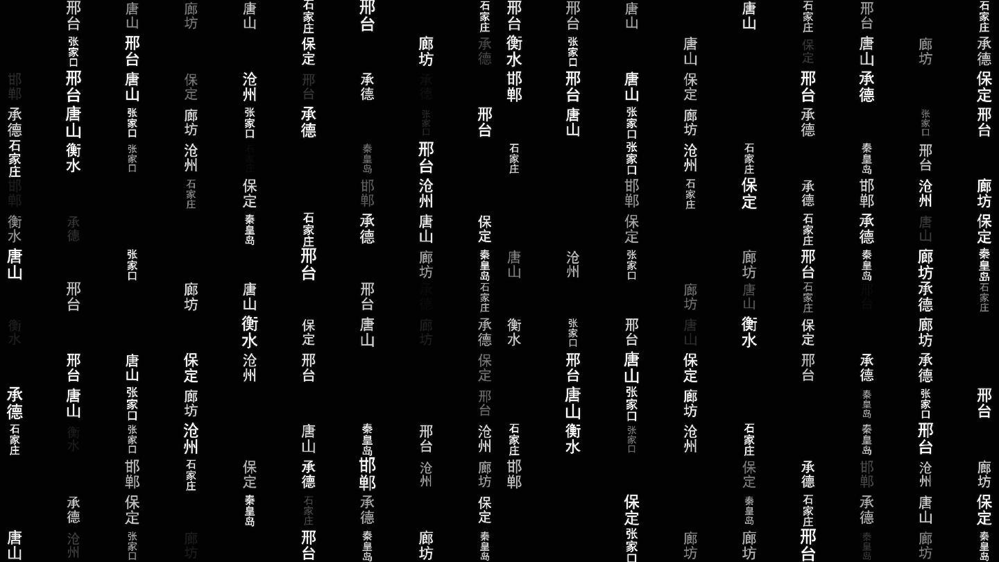 河北省各城市文字粒子动画墙背景