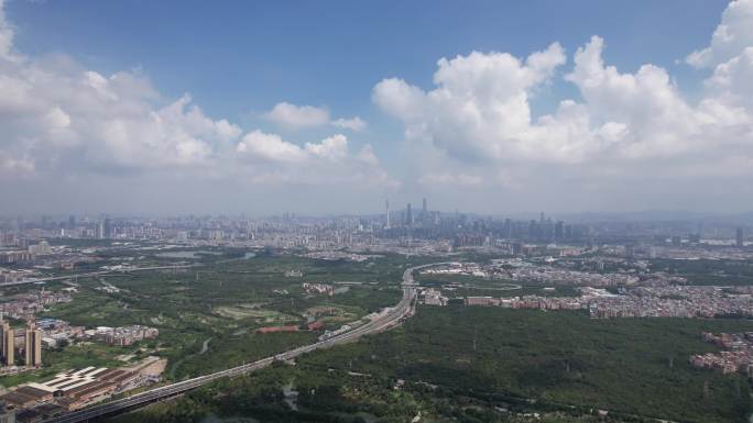 4K航拍广州周边鸟瞰广州