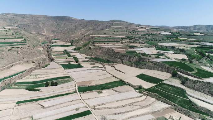 甘肃庆阳黄土高原土地居住环境航拍H