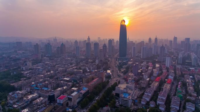 济南绿地日落延时