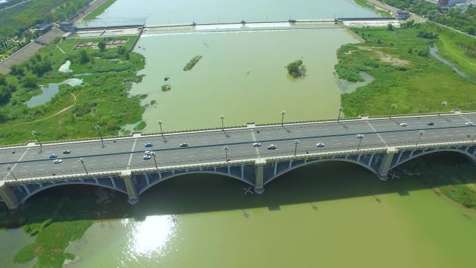 新街桥航拍洛阳瀍河老城跨河大桥