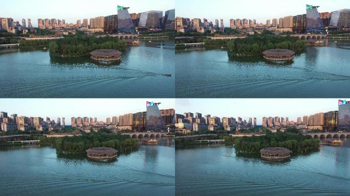 西安城市人文风景曲江南湖