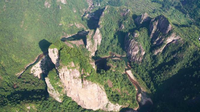 航拍浙江温州永嘉县石桅岩景区