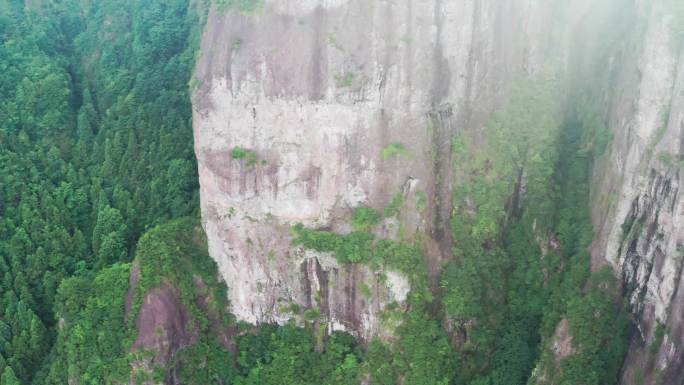 航拍浙江山区悬崖峭壁