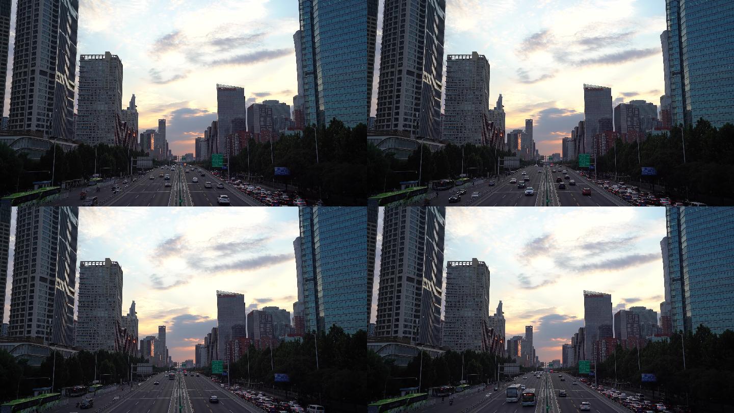 夕阳下的北京商务中心