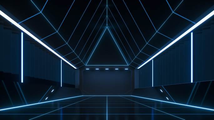 黑暗科技感隧道 3D渲染