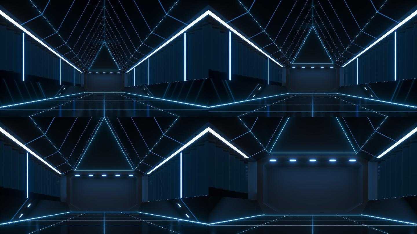 黑暗科技感隧道 3D渲染
