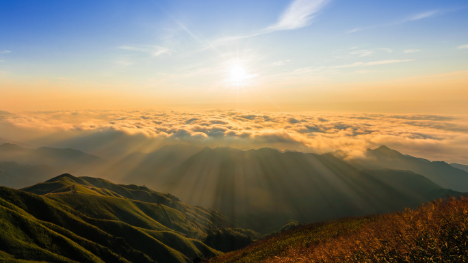 武功山高山云海日出日落